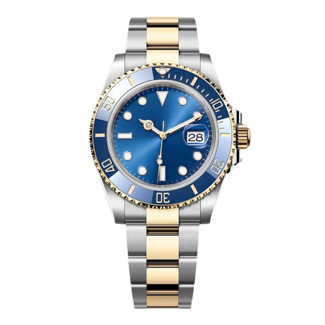 Ocean Diver 40 – Blue Sunburst Dial | Bicolor Stainless Steel & Gold Tone Bracelet with Blue Ceramic Bezel